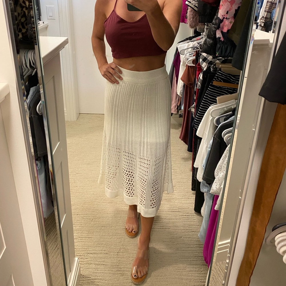 Olivaceous white midi skirt.  Size M